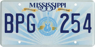 MS license plate BPG254