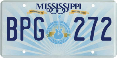MS license plate BPG272