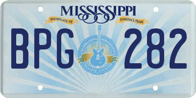 MS license plate BPG282