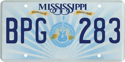 MS license plate BPG283