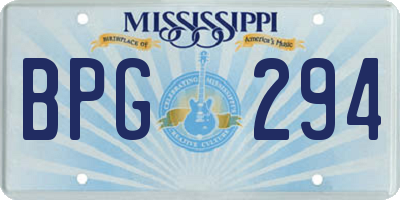 MS license plate BPG294