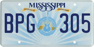 MS license plate BPG305