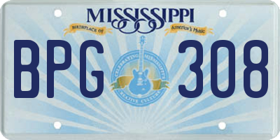 MS license plate BPG308