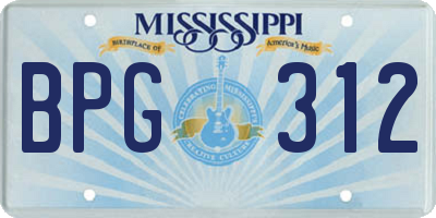 MS license plate BPG312