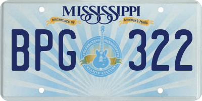 MS license plate BPG322