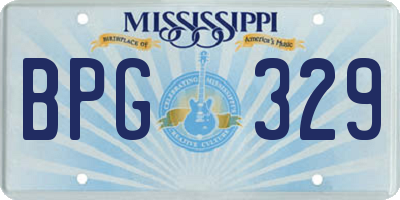 MS license plate BPG329