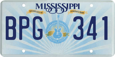 MS license plate BPG341