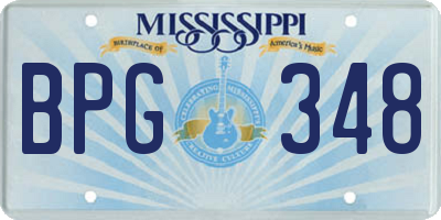 MS license plate BPG348