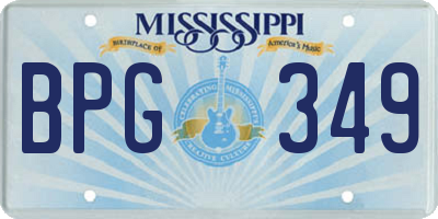 MS license plate BPG349