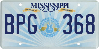 MS license plate BPG368