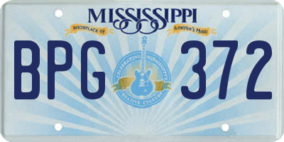 MS license plate BPG372