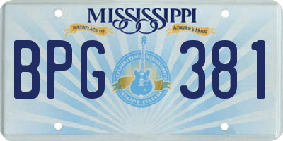 MS license plate BPG381