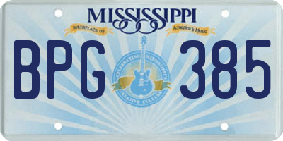 MS license plate BPG385