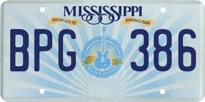 MS license plate BPG386