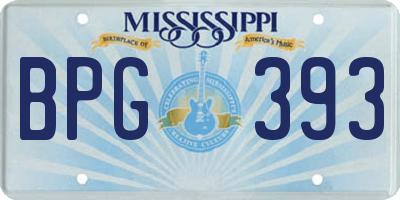 MS license plate BPG393