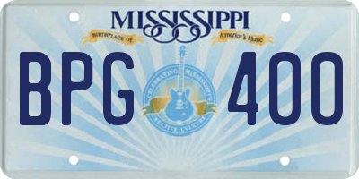 MS license plate BPG400