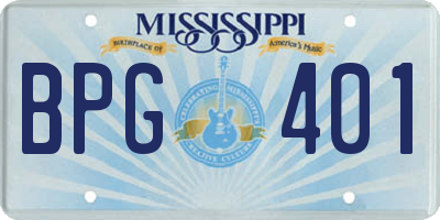 MS license plate BPG401