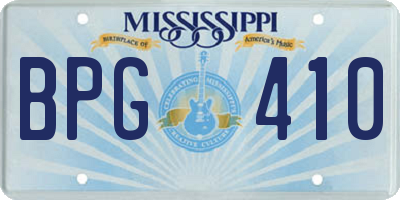 MS license plate BPG410