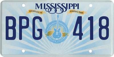 MS license plate BPG418