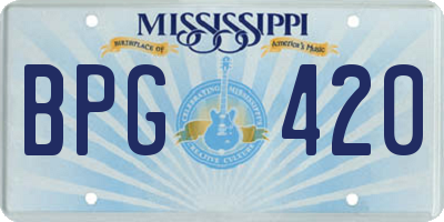 MS license plate BPG420