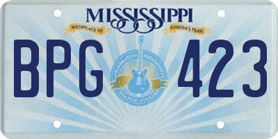 MS license plate BPG423