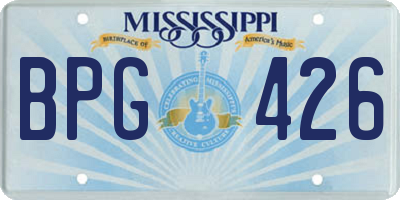 MS license plate BPG426