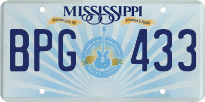 MS license plate BPG433