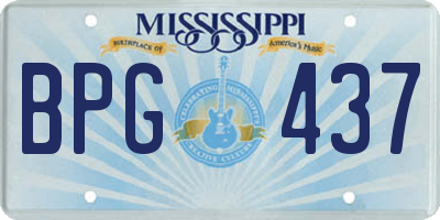 MS license plate BPG437