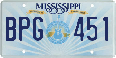 MS license plate BPG451