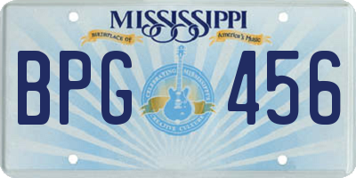 MS license plate BPG456