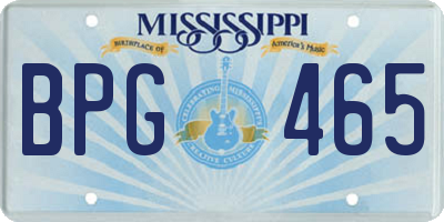 MS license plate BPG465