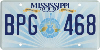 MS license plate BPG468