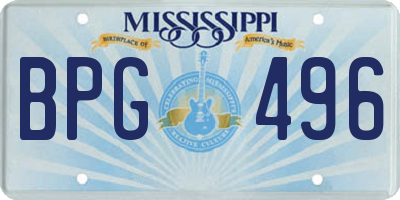 MS license plate BPG496