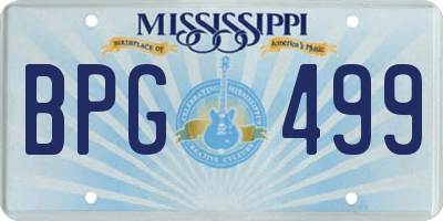 MS license plate BPG499