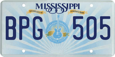 MS license plate BPG505