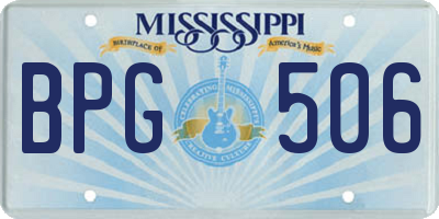 MS license plate BPG506