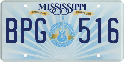 MS license plate BPG516