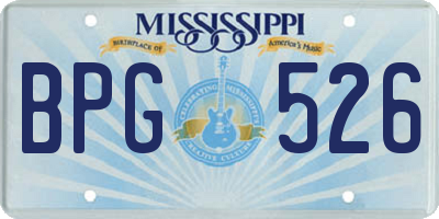 MS license plate BPG526