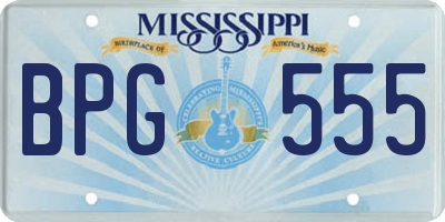 MS license plate BPG555