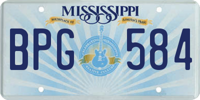 MS license plate BPG584