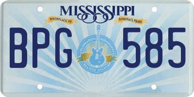 MS license plate BPG585