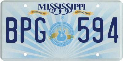 MS license plate BPG594