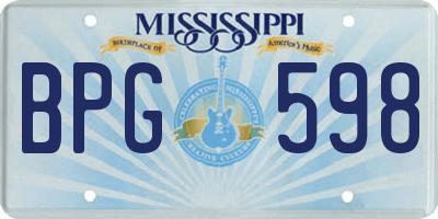 MS license plate BPG598
