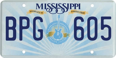MS license plate BPG605