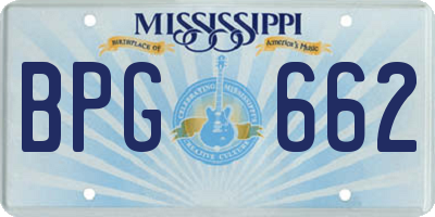MS license plate BPG662