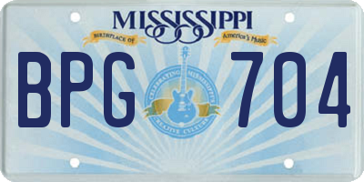 MS license plate BPG704