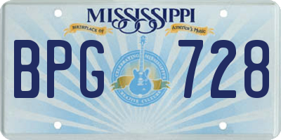 MS license plate BPG728