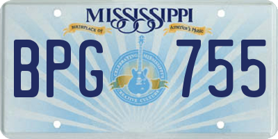 MS license plate BPG755