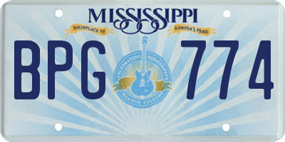 MS license plate BPG774