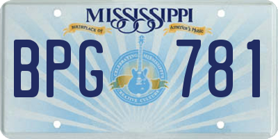 MS license plate BPG781